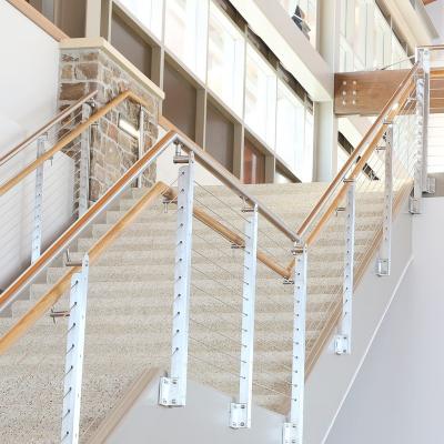 China Modern Hot Selling High Quality Stainless Steel Baluster Handrails Railings Fence Stairs 304 Wire Fence Post Systems for sale