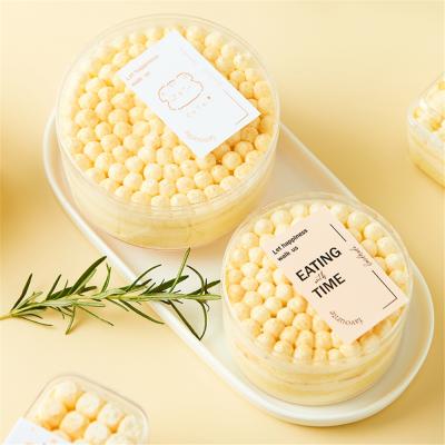 China Recyclable Clear Round Square Square Small Dessert Pastry Box PET Plastic Transparent Cake Boxes With Clear Lid for sale