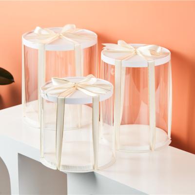 China China Supplier PET Birthday Disposable Transparent Torta Container Clear Plastic Cake Box Round Cake Box Plastic Round Cake Box for sale