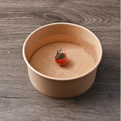 China Food Grade Kraft Paper Takeout Food Container 14oz Disposable Soup Paper Bowl Customized Soup Bowl for sale