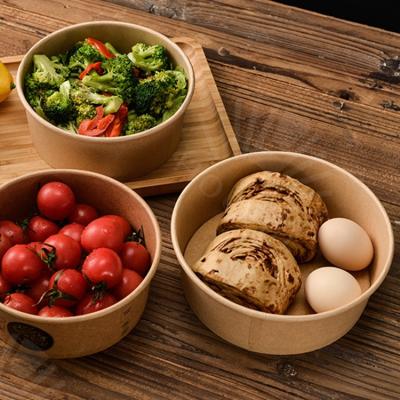 China China Supplier Food Grade Food Grade Grocery Snack Container Paper Disposable Paper Salad Bowl Wrapper Paper Bowls With Lid for sale