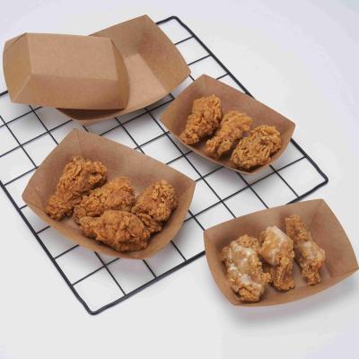 China Disposable Biodegradable Recyclable Fried Chicken Leg Takeout Food Container Food Tray Paper Store For Food for sale