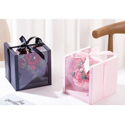 China Cheap Recyclable Mother's Day Birthday Roses Flower Packaging Wedding Roses Box Valentine's Day Rose Flower Boxes for sale