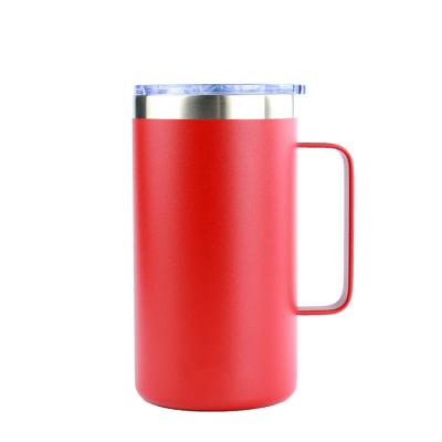 China Disposable Travel 12oz Vacuum Insulated Handle Mug Stainless Steel Vacuum Insulated Coffee Camping Wide Tumbler Mugs with Spill Proof 24oz 32oz 2 Lid for sale