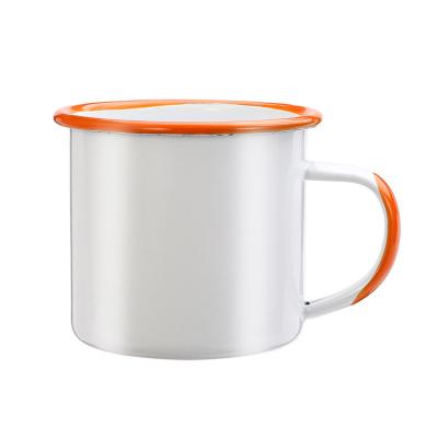 China Disposable Enamel Mug Factory Custom Wholesale Custom Sublimation Personalized Camping Spotted With Lid 20 oz 400ml 500ml 17 for sale