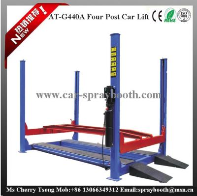 China AT-440A 4T Hydraulic Cylinder Car Lift , 4 Post Auto Lift Safety Latches,Four Post Lifter for sale