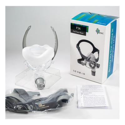 China Connect to CPAP BMC F5A Mask CPAP Oronasal Mask BiPAP Machine Auto Breathing Oxygen Niv Full Face Mask White for sale