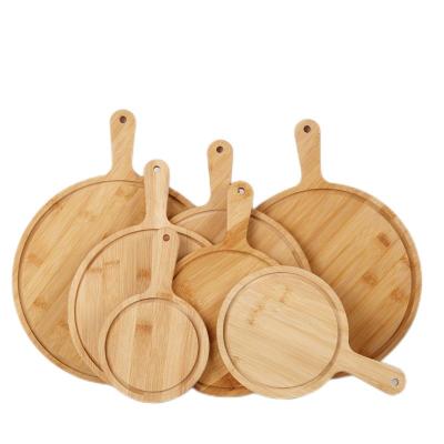 China Wholesale Sustainable Natural Wooden Round Cutting Board Ahmohan Wood Cutting Board With Handle for sale