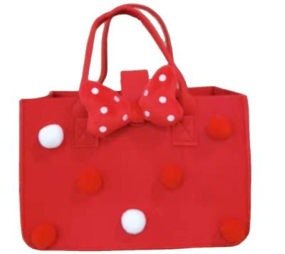 China Viable Wholesale Promotion Wool Felt Colorful Tote Bag For Kids Gift for sale