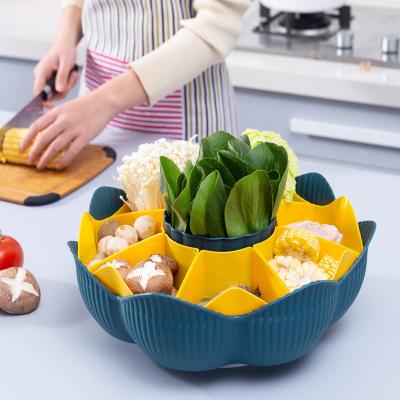 China Sustainable Flower Design Cooking Veggie Rack Salad Prep Fruit and Vegetable Tools Kitchen Food Container for sale