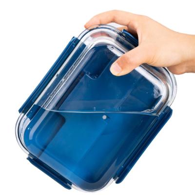 China Freshness Preservation 1000ML Borosilicate Glass Heat Resistant Fresh-storing Lunch Box for sale