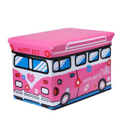 China 2022 Multifunctional Storage Box Folding Toy Storage Stool Custom Cartoon Hot Selling Foldable Model for sale