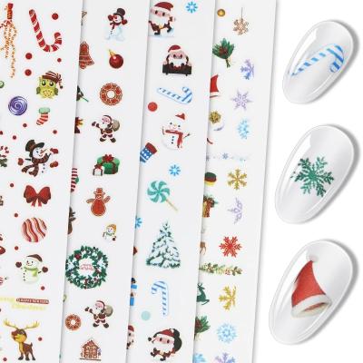 China New Christmas Series Traditional Resin Nail Art Christmas Tree Elk Snowman Super Cute Nail Patch for sale