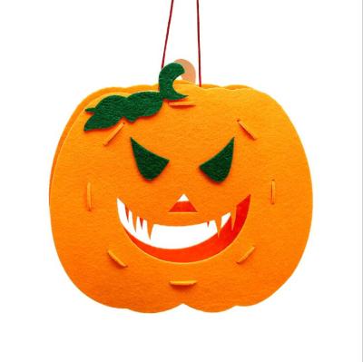 China Traditional Wholesale Luminous Portable Pumpkin Lantern Kids Toy Decoration Flag Pull Halloween Handmade Lantern DIY Handmade Lantern for sale