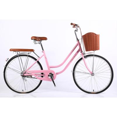 China Popular 26 Inch Carbon Steel Cycle Bike Retro Frame City Ladies Urban Bicycle for sale