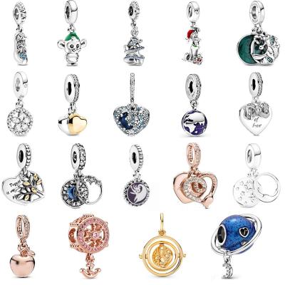 China Suitable fashionable factory wholesale 925 sterling silver Pandora high quality interstellar series Cinderella heart charm double for sale