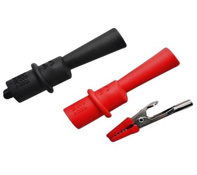 China Tooth Profile BC5530130 Insulated Test Probe Push On Crocodile Clamps Clips Test Clip for sale