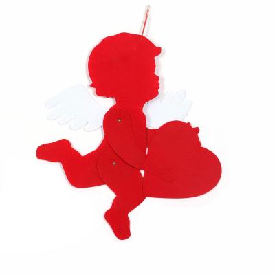 China B&S HANGING Factory Custom Felt Hanging Cloth Angle Red CUPID Polyester Banner Hanging Decoration for sale