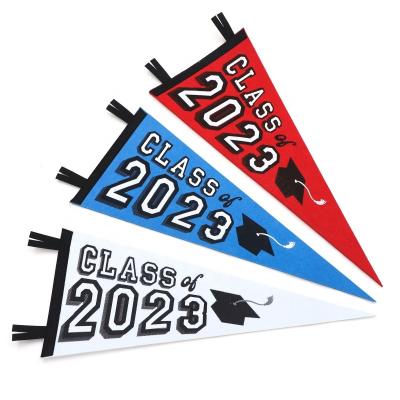 China B&S factory triangle flag decoration banner promotion decorative advertising felt pennant for sale