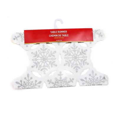 China B&S Factory Snowflake Disposable Table Runner Cloth White Ribbon Table Cover For Dining Party Room Decoration for sale