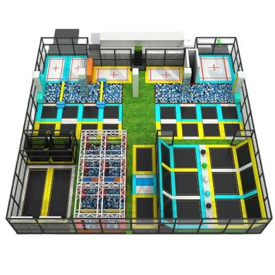 China Galvanized steel funncy kids&adults play center soft trampoline park for sale for sale