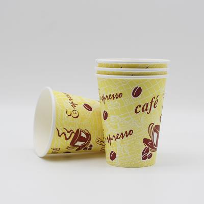 China Custom 8oz Disposable Eco Friendly Single Wall Custom Mugs Logo Printed Disposable Paper Coffee for sale