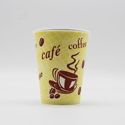 China China 8oz Disposable Cheap Price Printed Pe Hot Drink Coffee Single Wall Paper Cups for sale