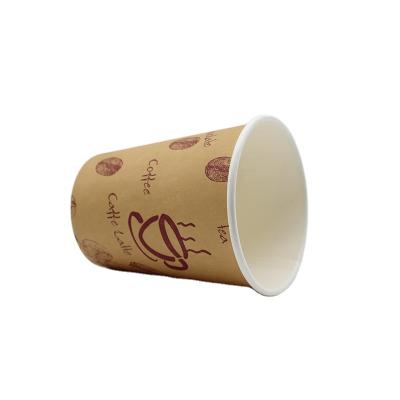 China 8oz Disposable Paper Coffee Cups Customized Logo Single Wall Disposable Coffee Hot Drinks Paper Cups With Logo for sale