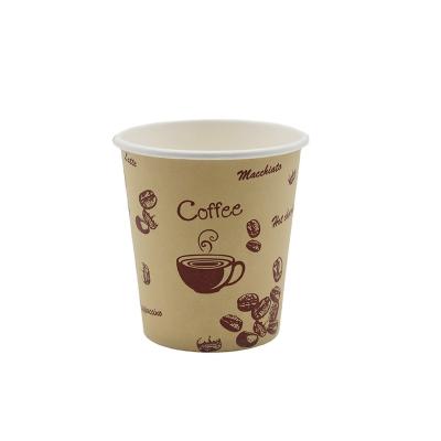 China 6oz Disposable Printed Custom Wholesale Pe Chest Logo Single Wall Hot Drinks Paper Cup For Sale for sale