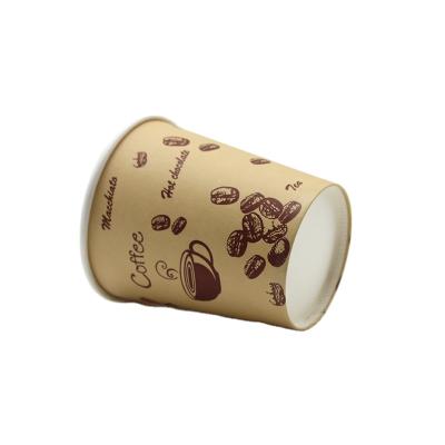 China Wholesale Disposable 6oz Printed Cup Sugarcane Coffee Pe Single Wall Paper Cup for sale