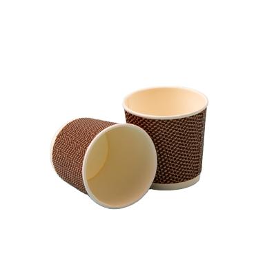 China Factory 8oz Pe Disposable Ripple Biodegradable Bamboo Catering Paper Coffee Cups for sale