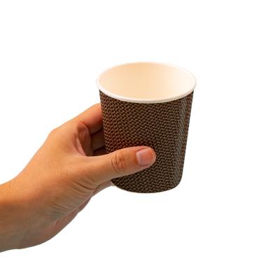 China Disposable 8oz Customized Eco Friendly Take Away PLA Disposable Ripple PE Paper Coffee Cups for sale