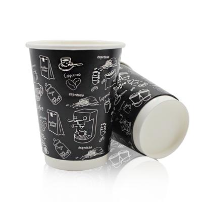 China Cheap Price 12oz Disposable Printing Custom Double Wall Disposable Paper Cups for sale