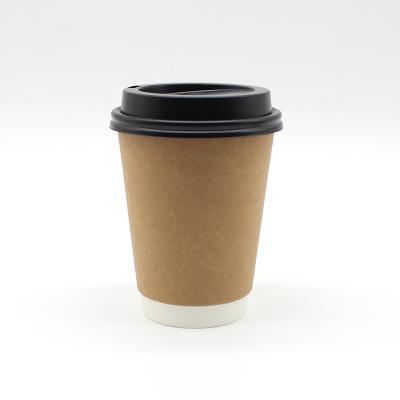 China Hot Double Wall Kraft Paper Disposable PE Disposable Kraft Paper Drinks Takeaway Coffee Cup 8oz for sale