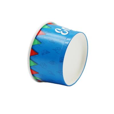 China 5oz Recyclable Printed Recycled Disposable Ice Cream Paper Cups With Lids for sale