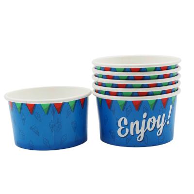 China Various Disposable Good Quality Printed Ice Cream Bowl Yogurt Recycled Paper Cup for sale