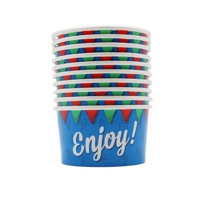 China 2021 Wholesale Custom Biodegradable Blue Disposable Party Ice Cream Disposable Paper Cups for sale