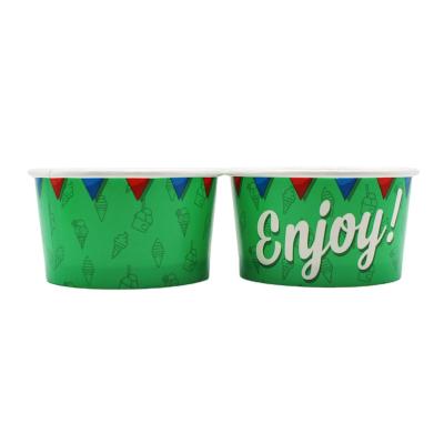 China Disposable Colorful Pe 5oz Biodegradable Paper Dome Disposable Ice Cream Paper Cups for sale