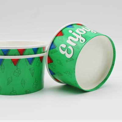 China Factory Supply Disposable Attractive Price Printed Biodegradable PE Fiber Ice Paper Cup for sale