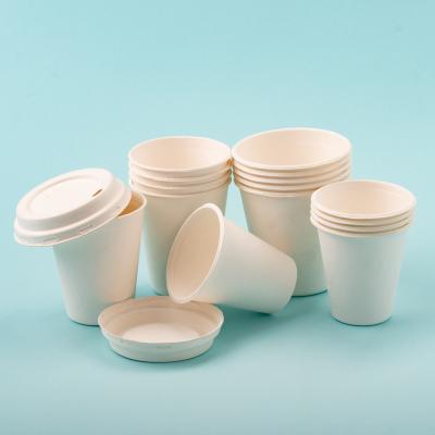 China 13oz 370ml disposable coffee cup of sugar cane biodegradable bagasse tableware for sale