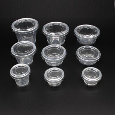 China Non Spill 0.5oz Plastic Sauce Cup PP Customized Transparent Disposable Tacke Party Sauce Cup for sale