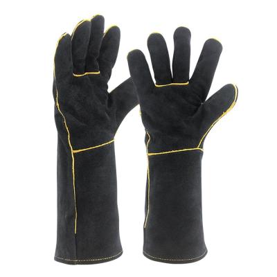 China Long Slit Swelder Cow Leather Welding Gloves Goat Cuff Tig Welding Gloves for sale