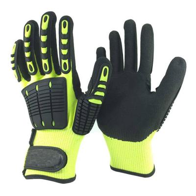 China Swelder Mining CE Certified Cut And Sandy Nitrile Coated Anti Impact Big Grip Gloves Anti-Vibration Gloves for sale