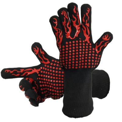 China Swelder BBQ Grill Gloves Extreme Heat Resistant Silicone Heat Resistant Cotton For Kitchen Cooking All-Season 28cm~33cm Printed Support 270g/pair for sale