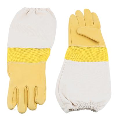 China Beekeeper Protective Gloves Swelder High Quality Bee Keepers Sheepskin And Canvas Gloves for sale