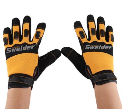 China Flexible Breathable Welding Mechanic Work Gloves Swelder 10inch Labor Safety Yard Synthetic Service Leather Palm for sale