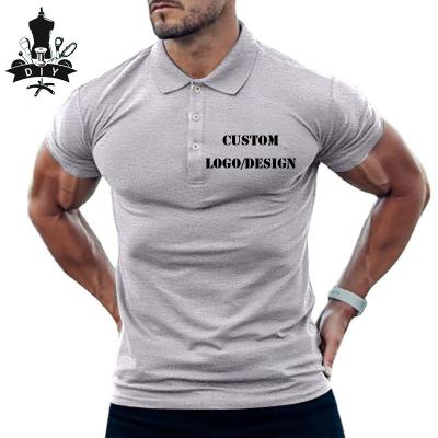 China Summer Fitness Gym Logo Polo Shirts Cheap Custom Workout T Shirts Anti-Wrinkle Mens Blank Polo T-shirt Quick Dry for sale