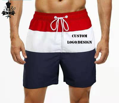 China Anti-Wrinkle Summer Men's Custom Logo Fitness Shorts Patchwork Designer Loose Running Beach Shorts for sale