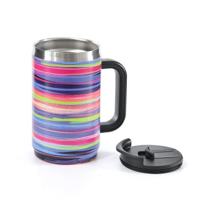 China Customized Premium Wholesale Viable Business Gifts Stainless Steel Rainbow Coffee Mug Thermoses Mug for sale