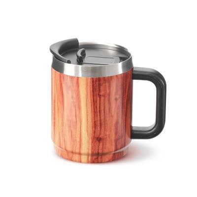 China Business Gifts Customized Viable Grain Stainless Steel Coffee Mug Wooden Personalized Mug for sale